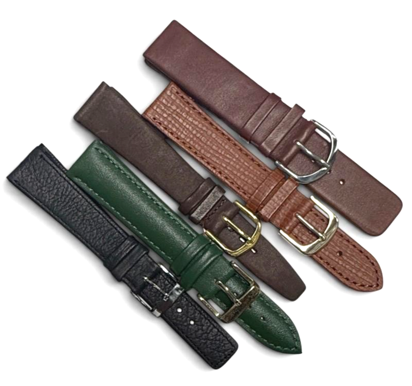 LIMITED LOT OF 10 WATCH LEATHER BANDS MIX SIZE STYLE AND COLORS 16-20mm