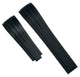 20mm Curved-End Vulcanized Rubber Black Replacement Watch Band for ROLEX Watches