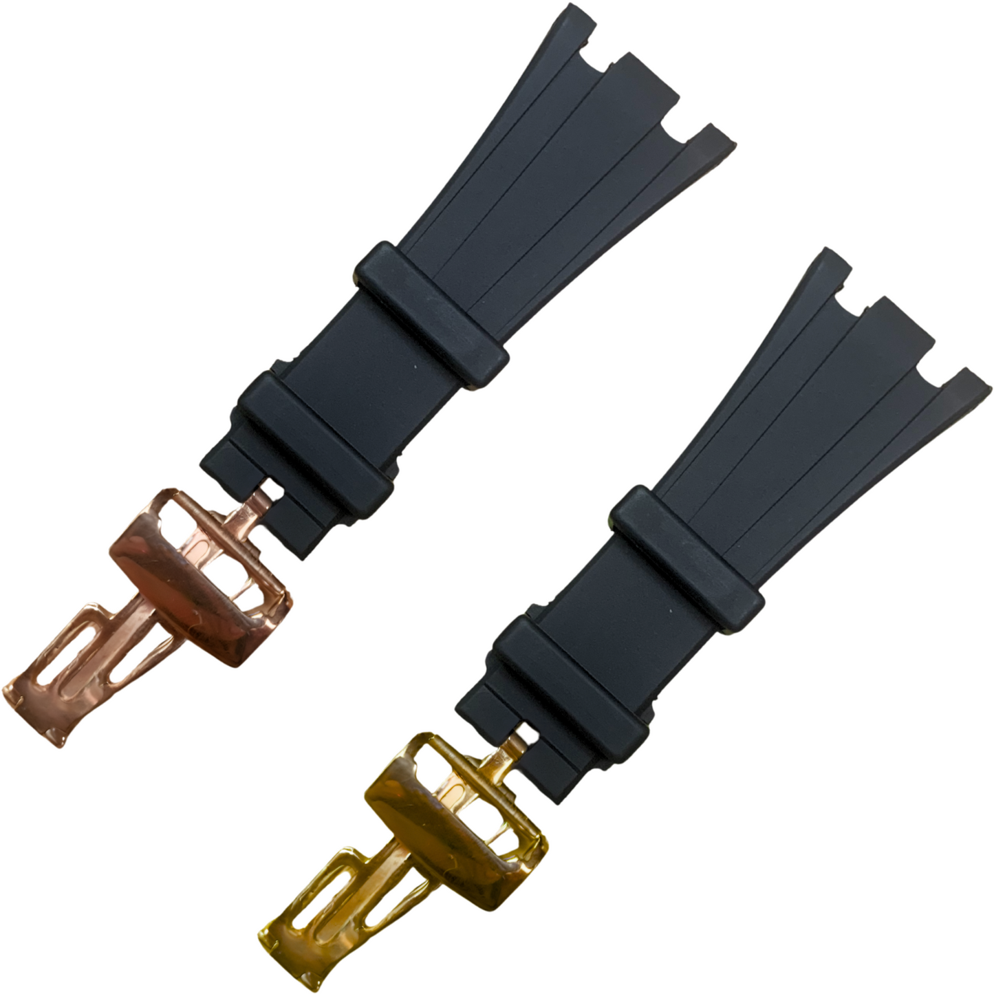 28mm Rubber Watch Band – Gold, Rose Gold, or No Buckle for AP Royal Oak Offshore