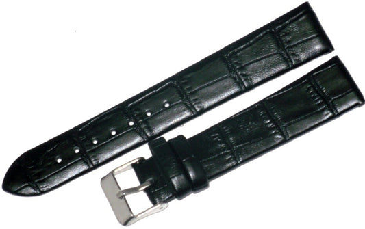 Lot of 6Pcs.Watch Bands Genuine Leather Alligator Grain Black Flat 12mm to 24mm