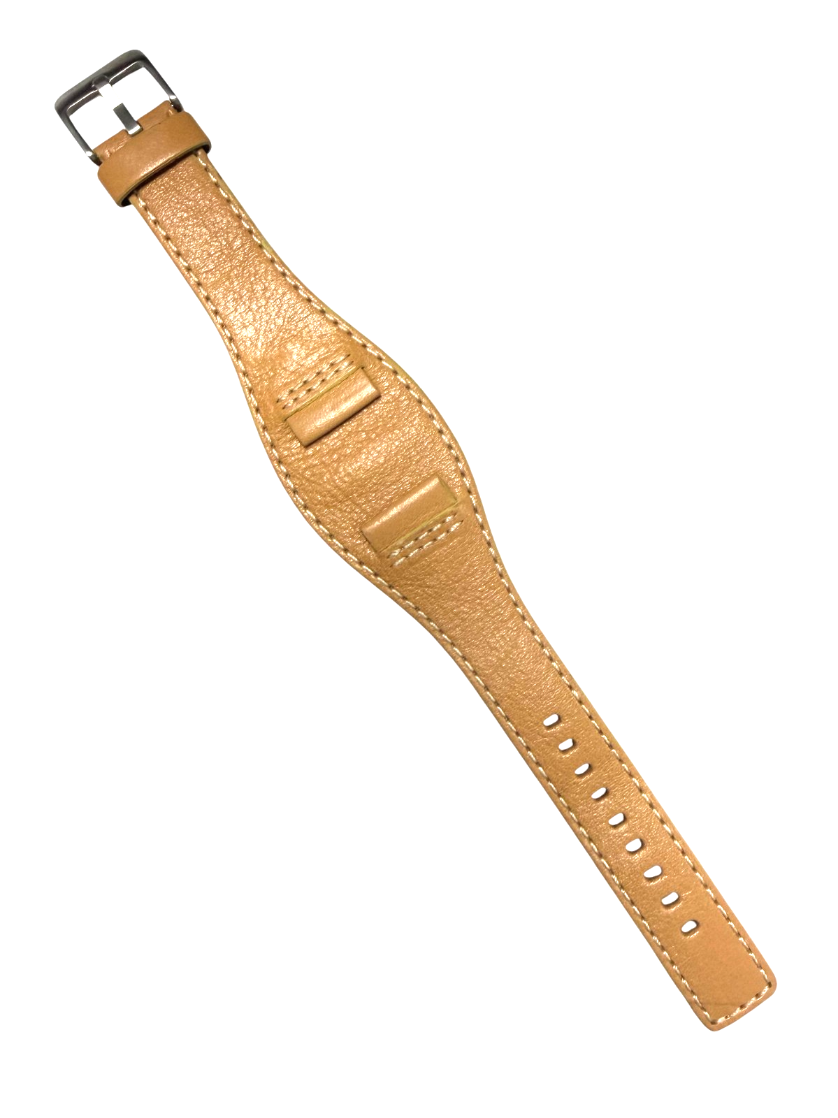 18mm Genuine Leather Watch Band Beige for Fossil & Guess Watches