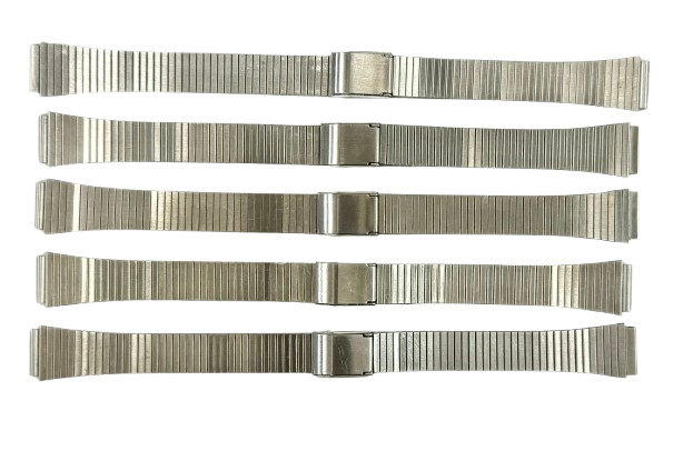 5 pcs of 12MM Herringbone Designed, 2-Piece, Silver Color Metal Ladies Band