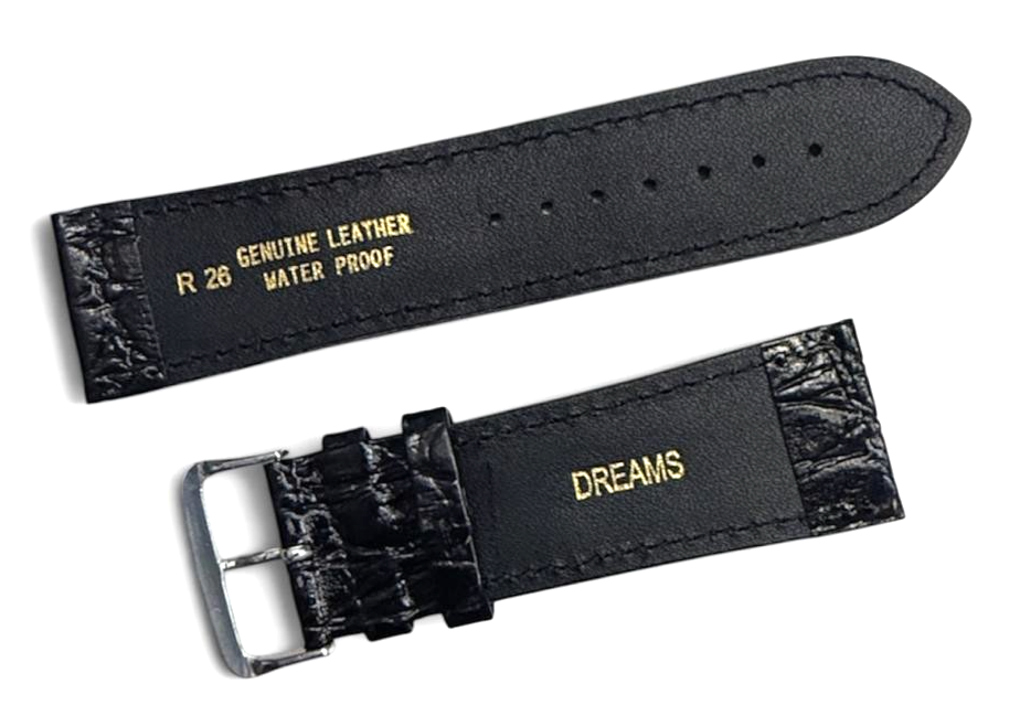 Triumph authentic genuine leather black color watch band strap 26mm