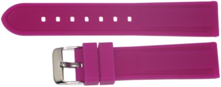 26 MM Purple color Silicone watch band silver buckle with free spring bars