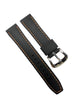 High-Quality Silicone Flat Stitched Watch Band – Orange & Black