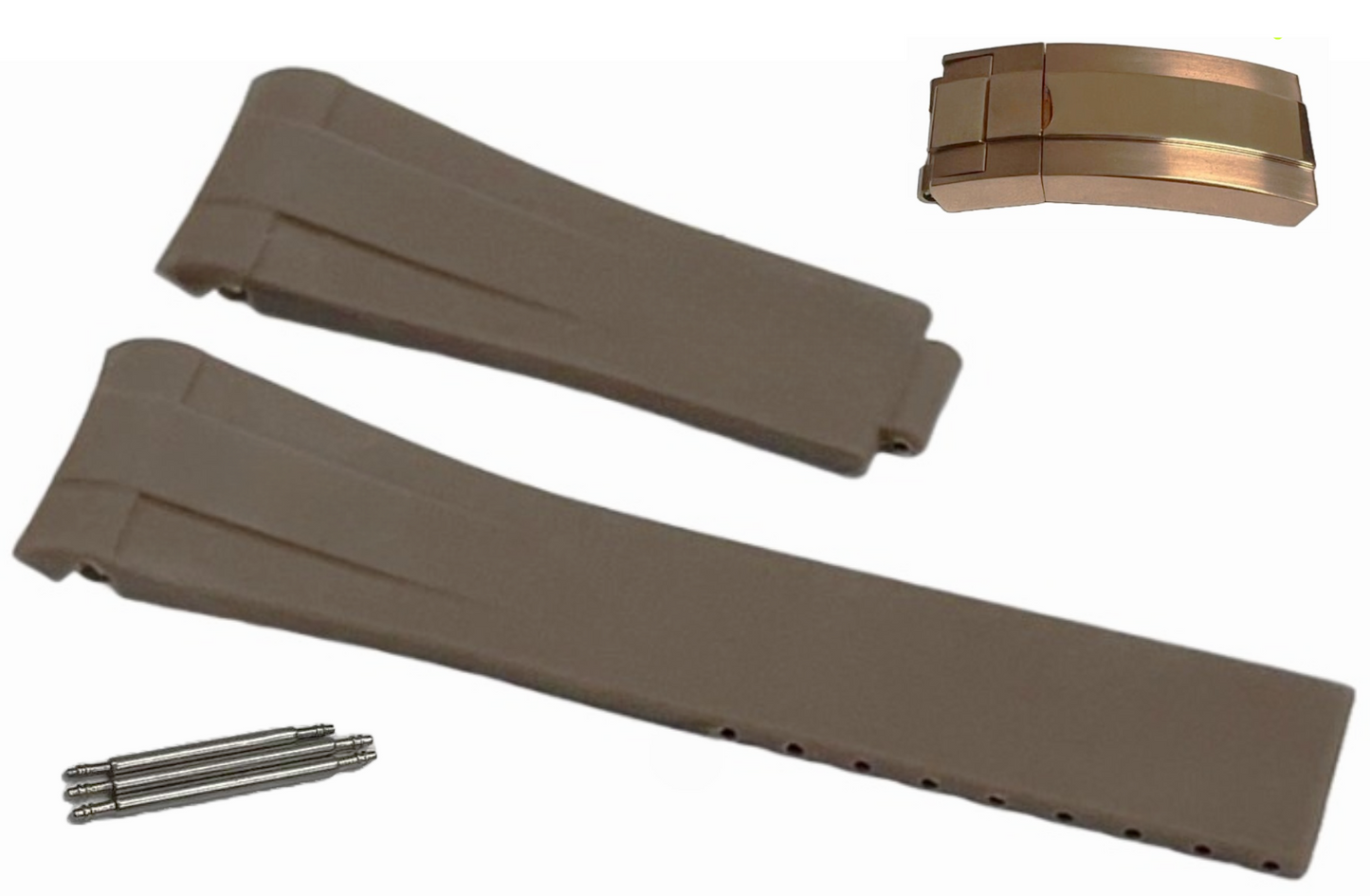 ROLEX BROWN Rubber Watch Band 20MM Fits DateJust SUBMARINER GMT DAYTONA EXPLORER