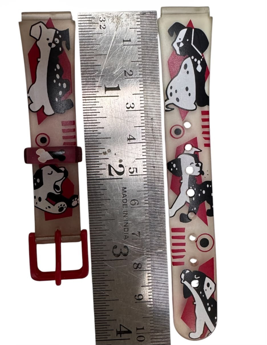15MM PLASTIC PVC WATCH BAND DALMATIAN PUPPY DESIGN