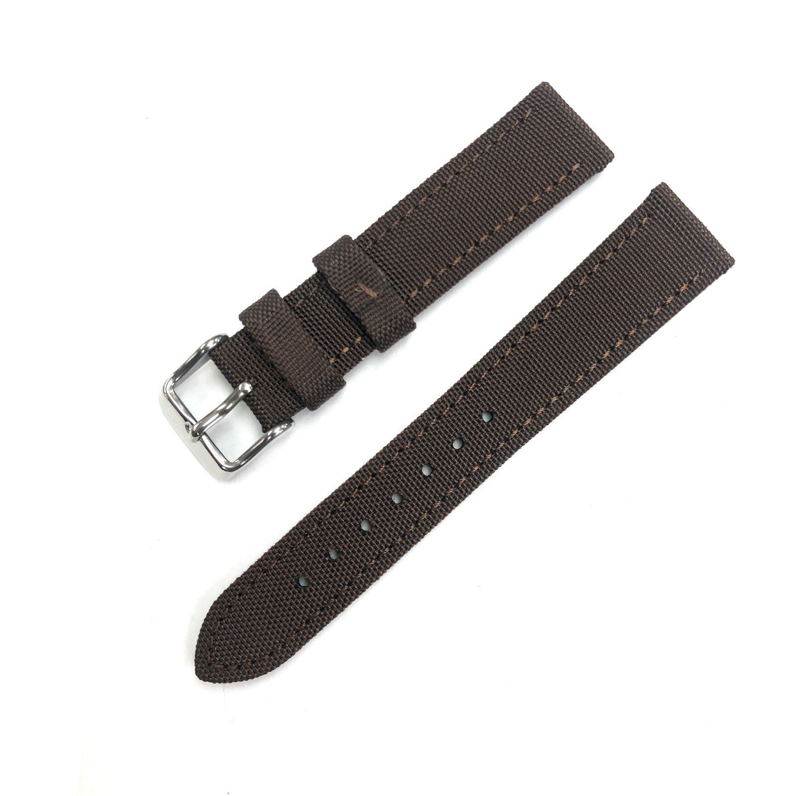 Nylon Leather Watch Band Flat 18mm to 24mm