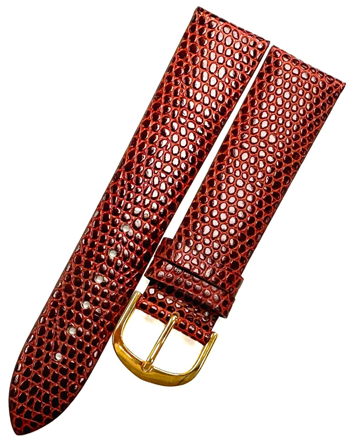 Lot of 6 Bands RED Color Genuine Leather Lizard Grain Padded 20mm R