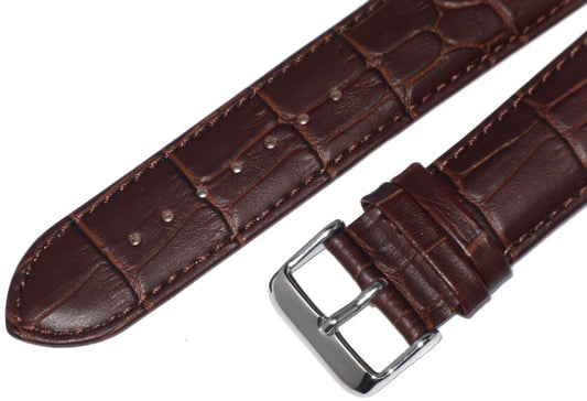 Watch Band Genuine Leather D.Brown  Alligator Grain 26mm Padded (A1 Quality)