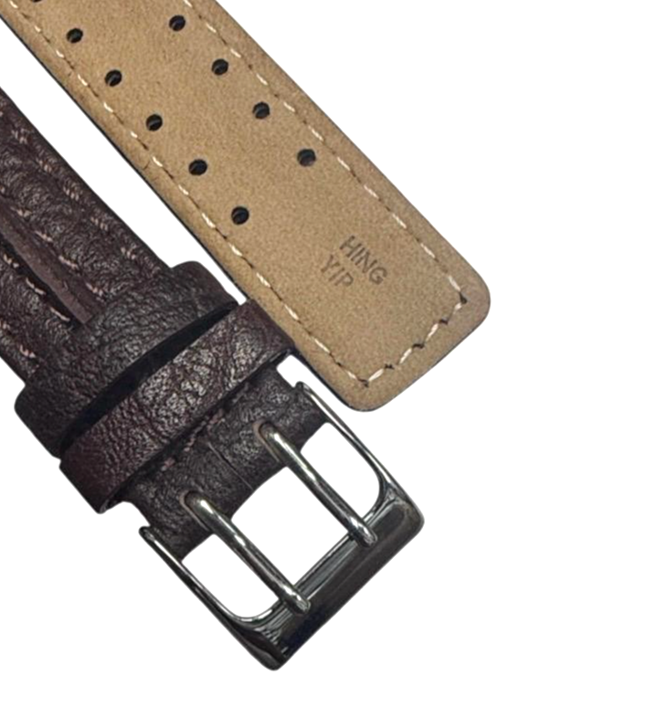Brown Color Watch Band padded genuine Leather 20mm