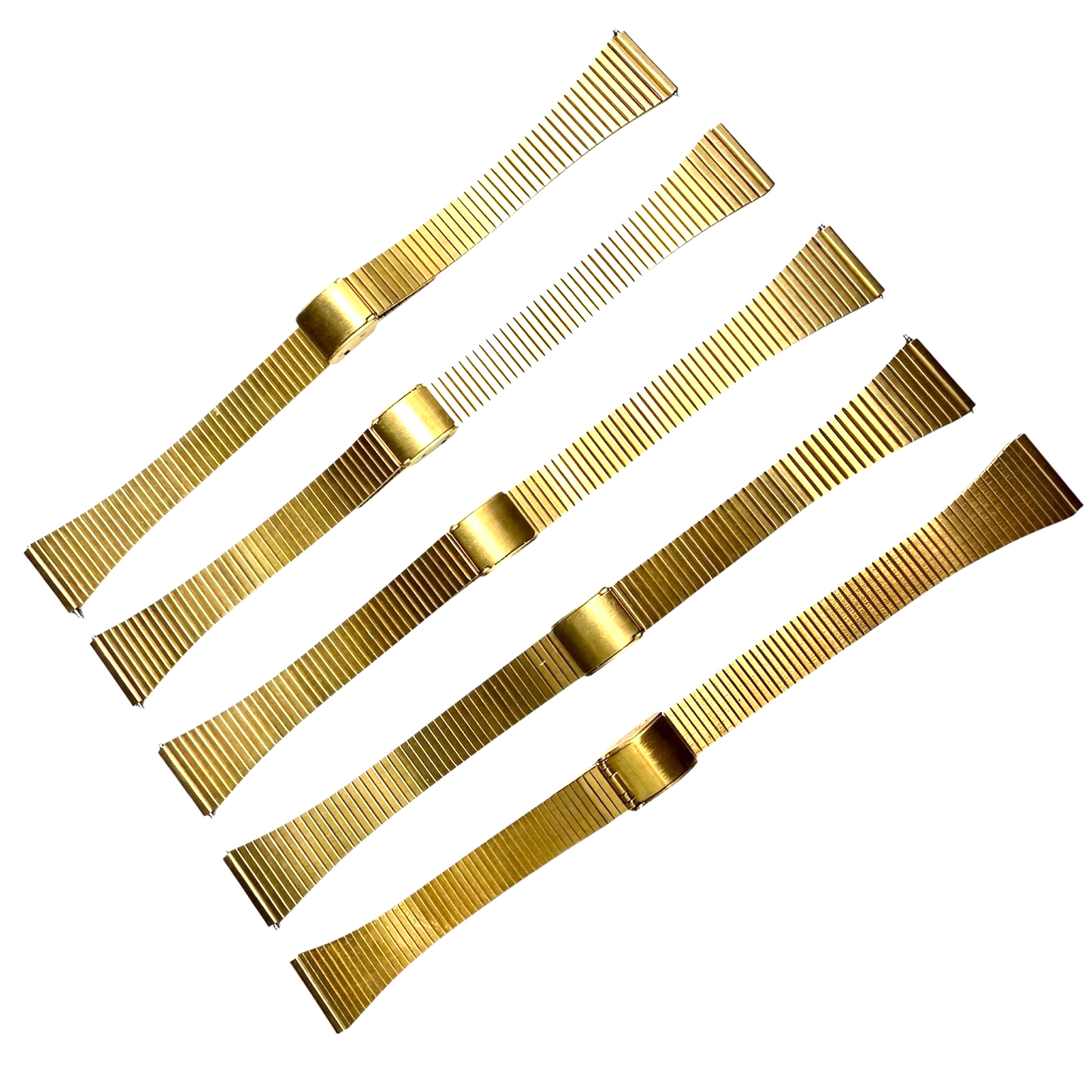 Lot of 5 Watch Bands Gold-tone Color Metal Ladies 16.5mm