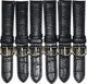 30 MM Genuine leather alligator grains black watch band Lot of 6 Watch Bands 