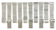 18MM, Box-Link Designed 2-Piece, Silver Color Metal Band, Lot of 5 bands