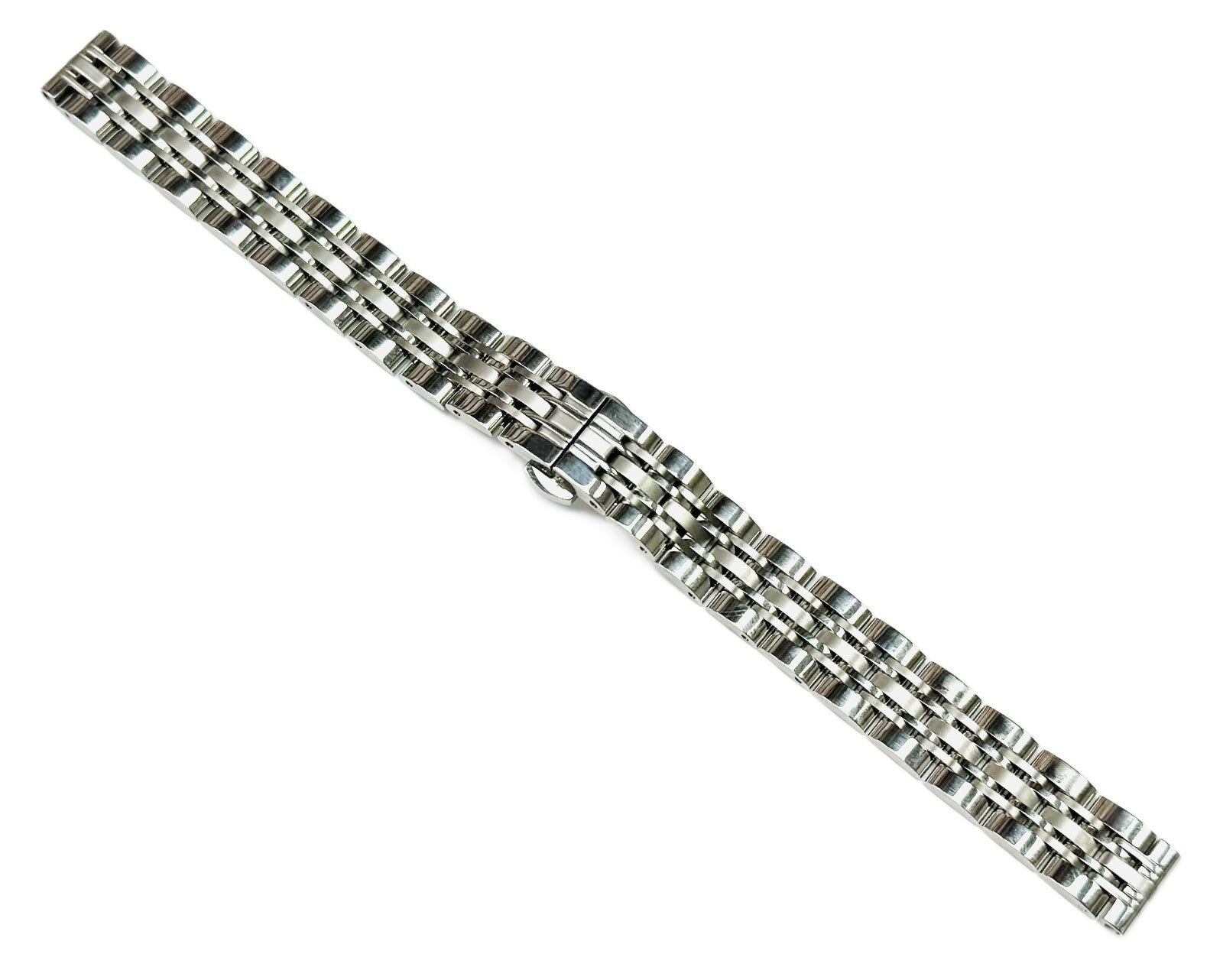10mm Convertible-Ends 7-Link Stainless Steel Watch Band for Branded Watches