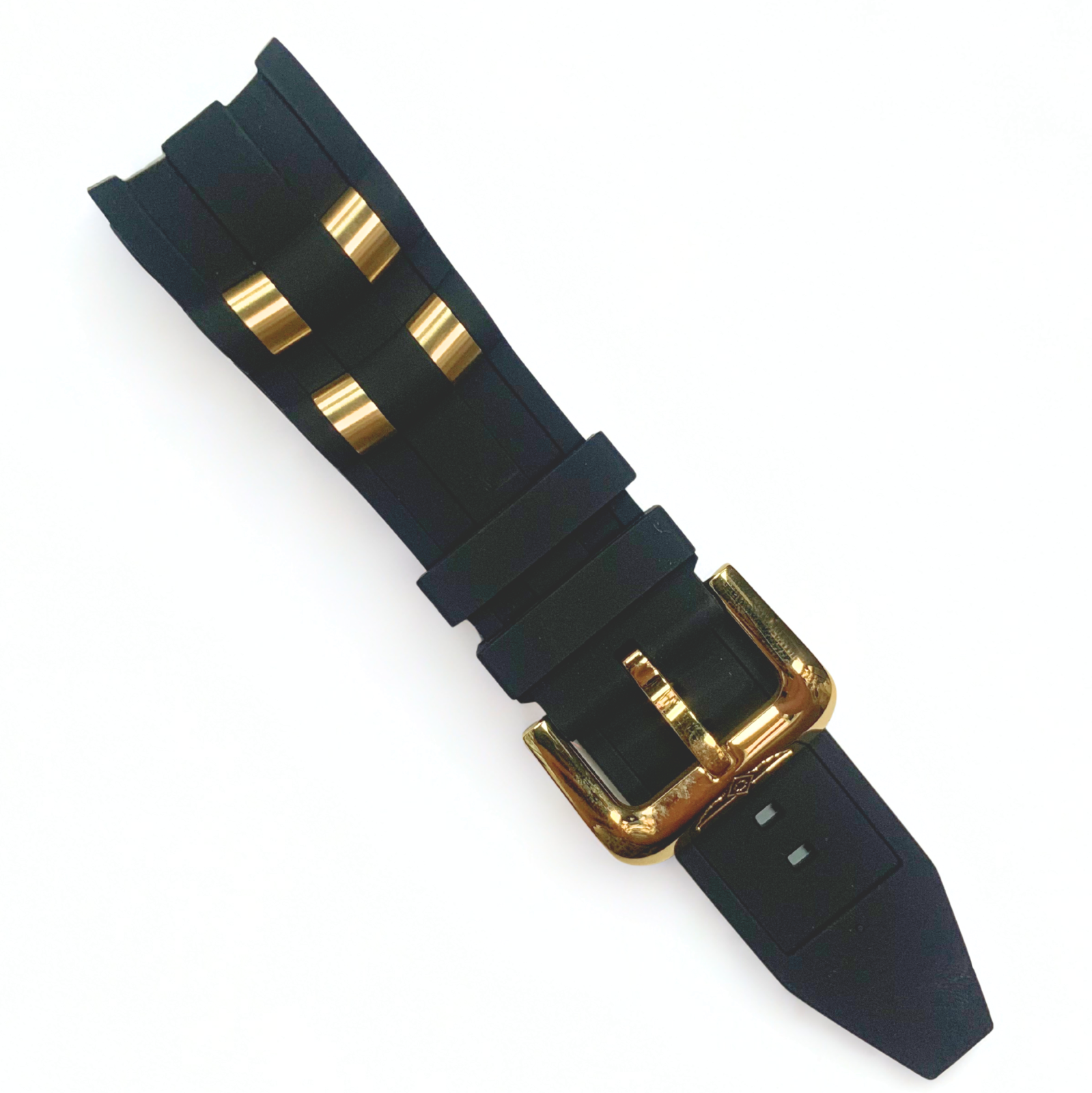 26mm Black Polyurethane Watch Band - Gold Buckle | For Invicta Pro Diver 23629