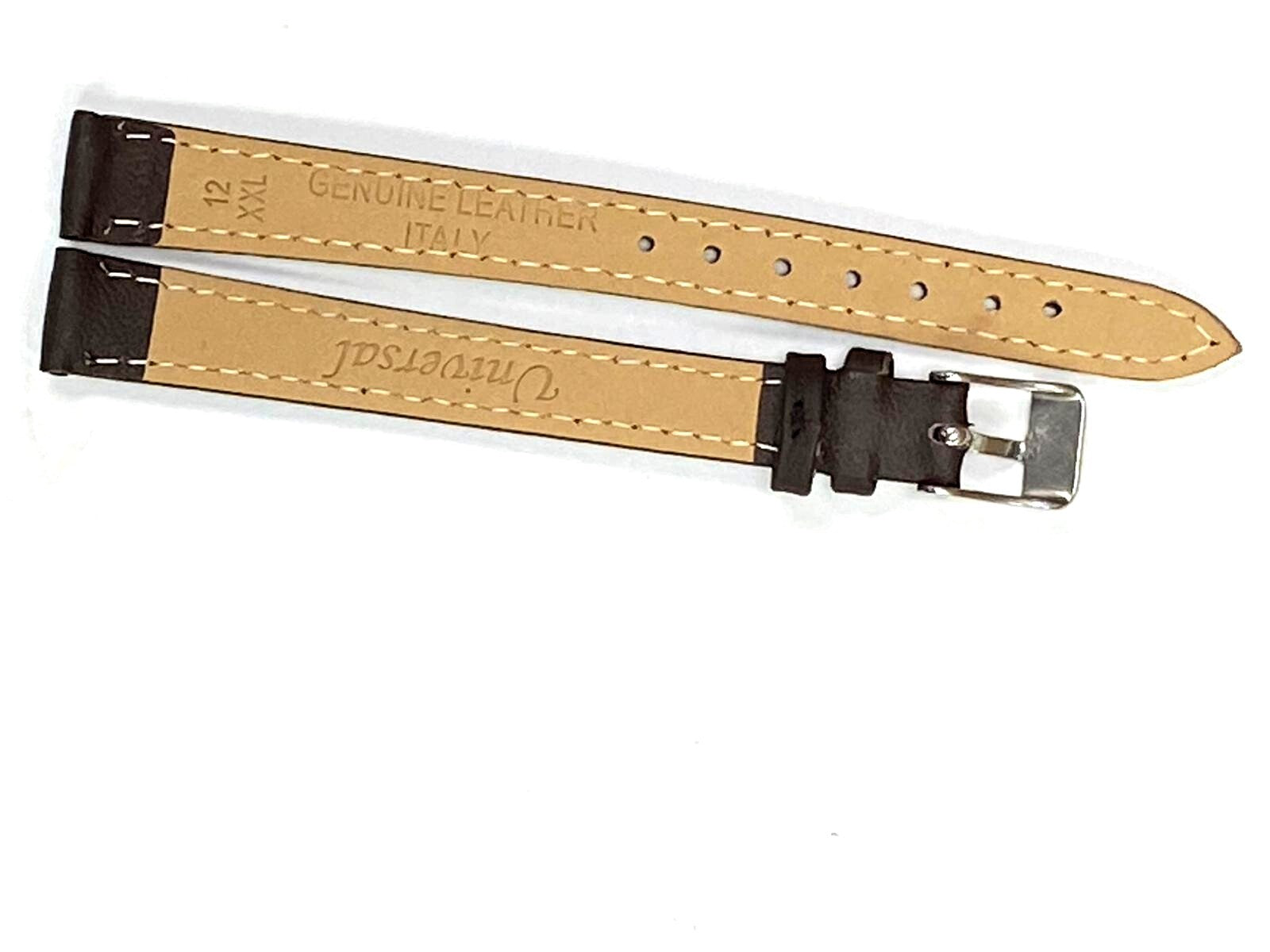 LOT OF 6 Watch Band Flat Leather Plain Brown 10,12,14,16,18,20,22,24mm XXL