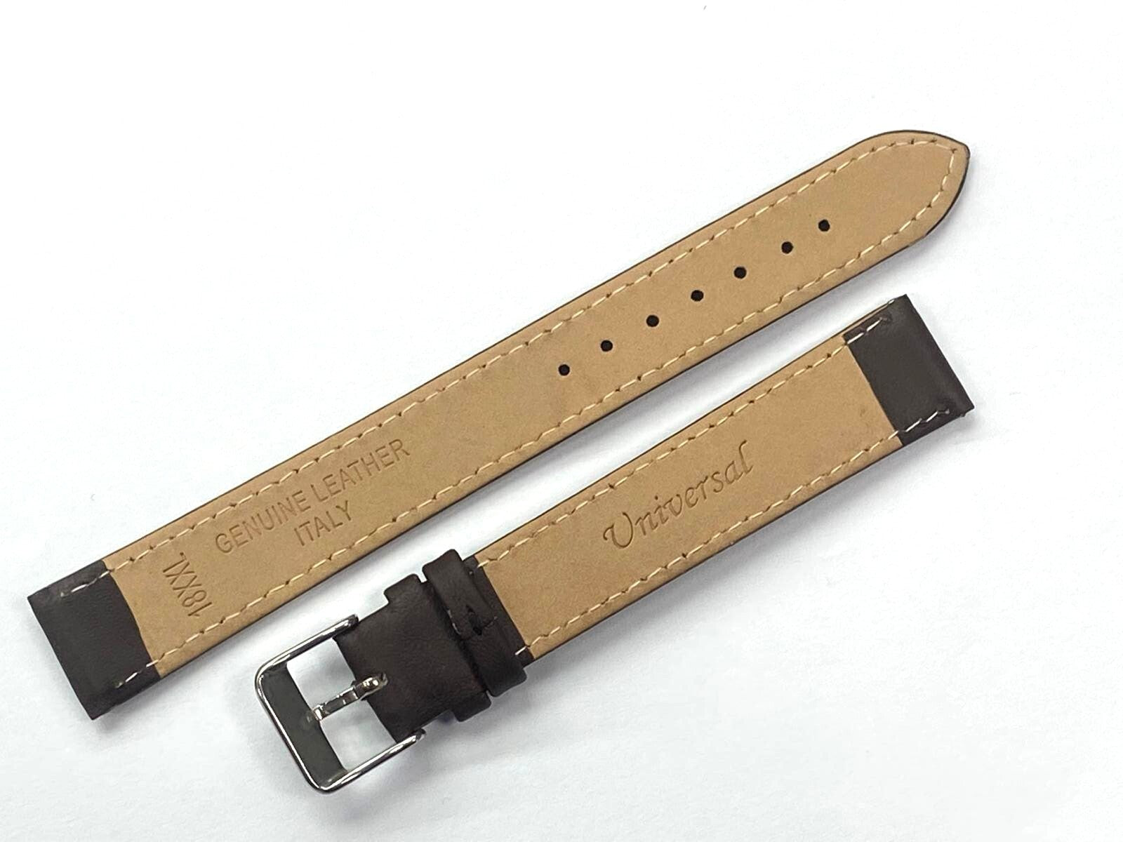 LOT OF 6 Watch Band Flat Leather Plain Brown 10,12,14,16,18,20,22,24mm XXL