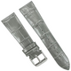 New Watch Band D. Gray Genuine Leather Alligator Grain (Flat, Short) 16 MM