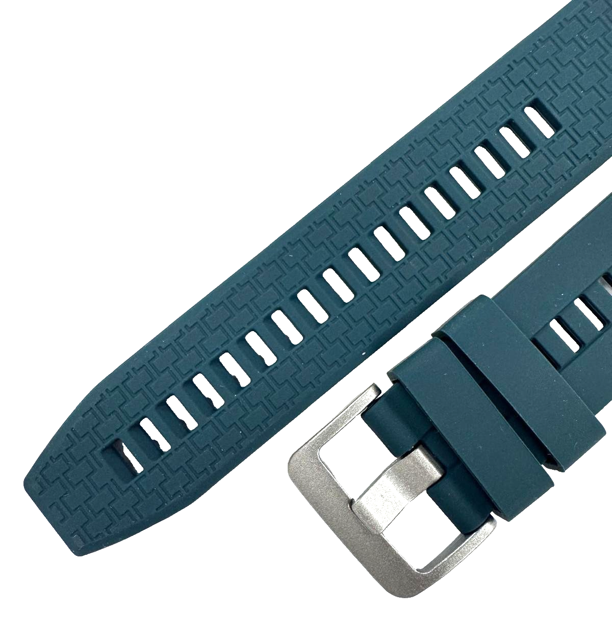 22 MM Rubber Silicone Sports Watch Band Quick Release Pin Peacock Blue Color
