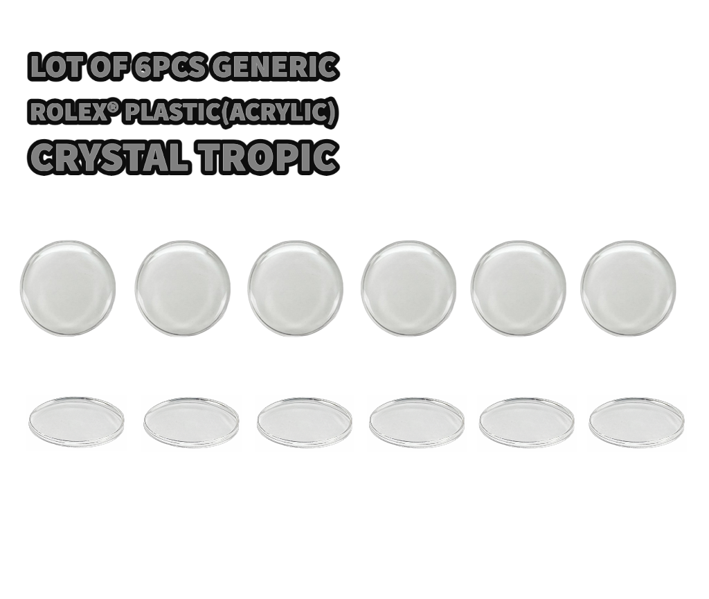 Lot of 6pcs Plastic(Acrylic) Watch Crystal For ROLEX TROPIC 30 Fit 6420 & Others