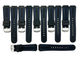 18x20mm new fabric watch band blue+black color straight, soft (Lot of 6 bands)