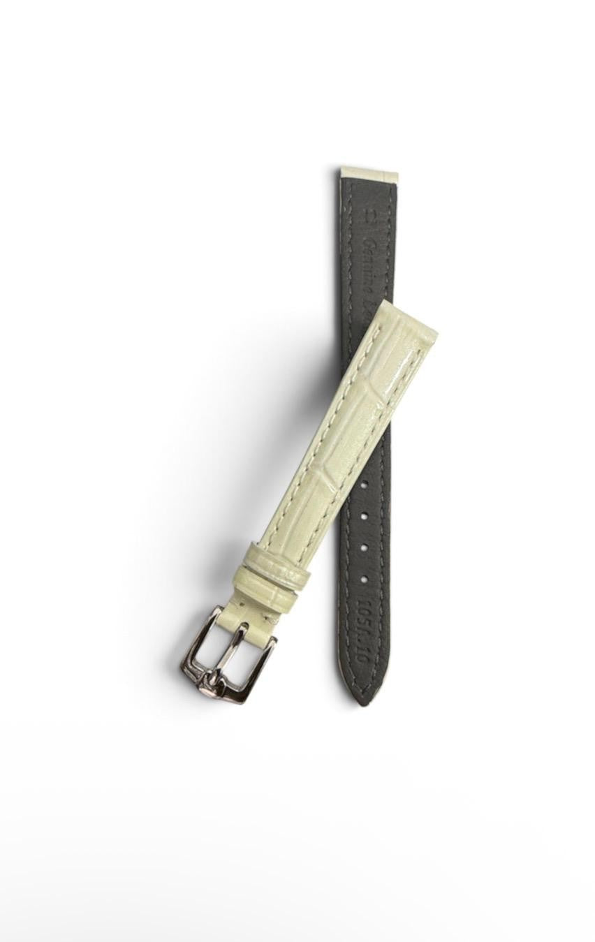 12mm White Designer Alligator Genuine calf Leather Watch Strap Band