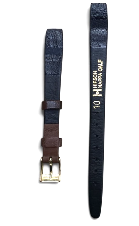 Hirsch 10mm Nappa Calf Brown Open End Leather Watch Band Strap