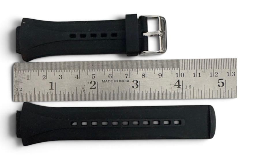 Black Silicone Watch Strap Quick Release 26mm Waterproof Soft Rubber Band