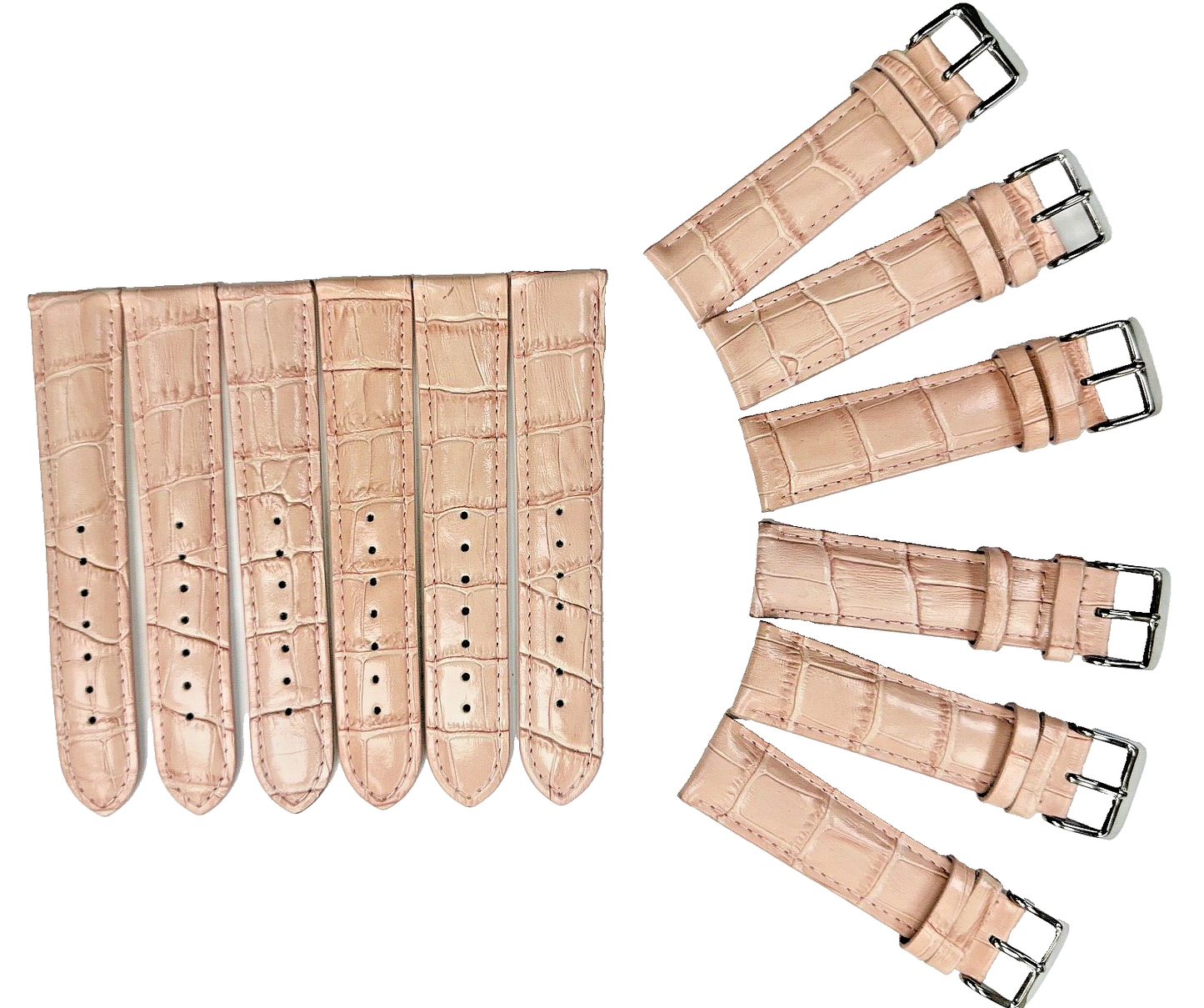 6 lots of 20 MM Pink Genuine Leather Alligator Grains Watch Band