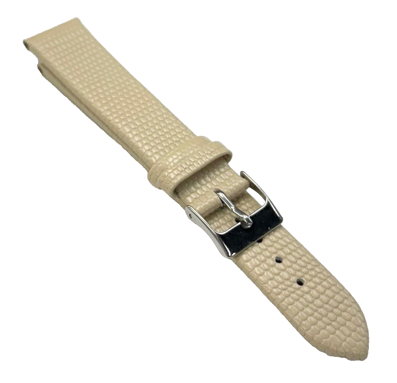 Watch Band Genuine Leather Beige Lizard Grain Flat 20x16MM (lot of 6 bands)