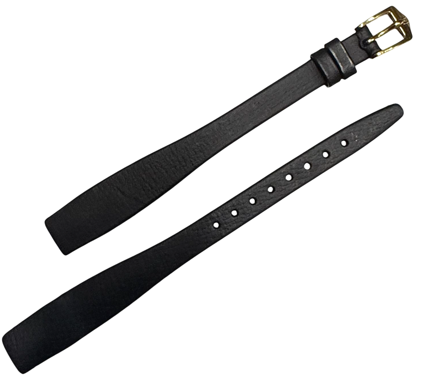 Black color quality calf leather watch band strap open end -13mm