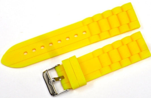 Watch Band Silicone Yellow 24MM (Heavy)Sports  and Women Big Watches