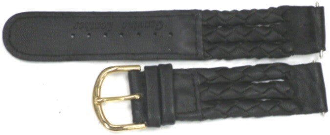 Watch Band 18MM Genuine Leather Black Color