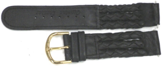 Watch Band 18MM Genuine Leather Black Color