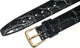 Watch Band Black Genuine Leather Crocodile Grain Flat,Slim 14mm( A1 Quality)