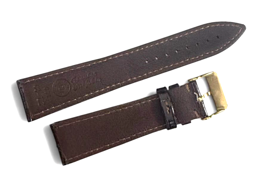 22mm D.Brown Designer Alligator Genuine calf Leather Watch Strap Band