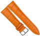 Watch Band Orange Genuine Leather Alligator Grain Padded, Stitched, 22mm