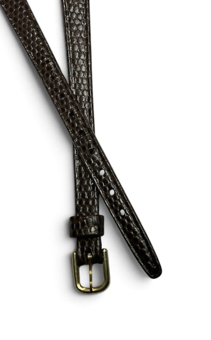 8 Mm BROWN HIRSCH VINTAGE GENUINE LIZARD GRAIN  WATCH BAND