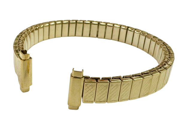 5 PCS of 8-11MM Classic Textured Gold Color Stretch Band for Ladies Watches