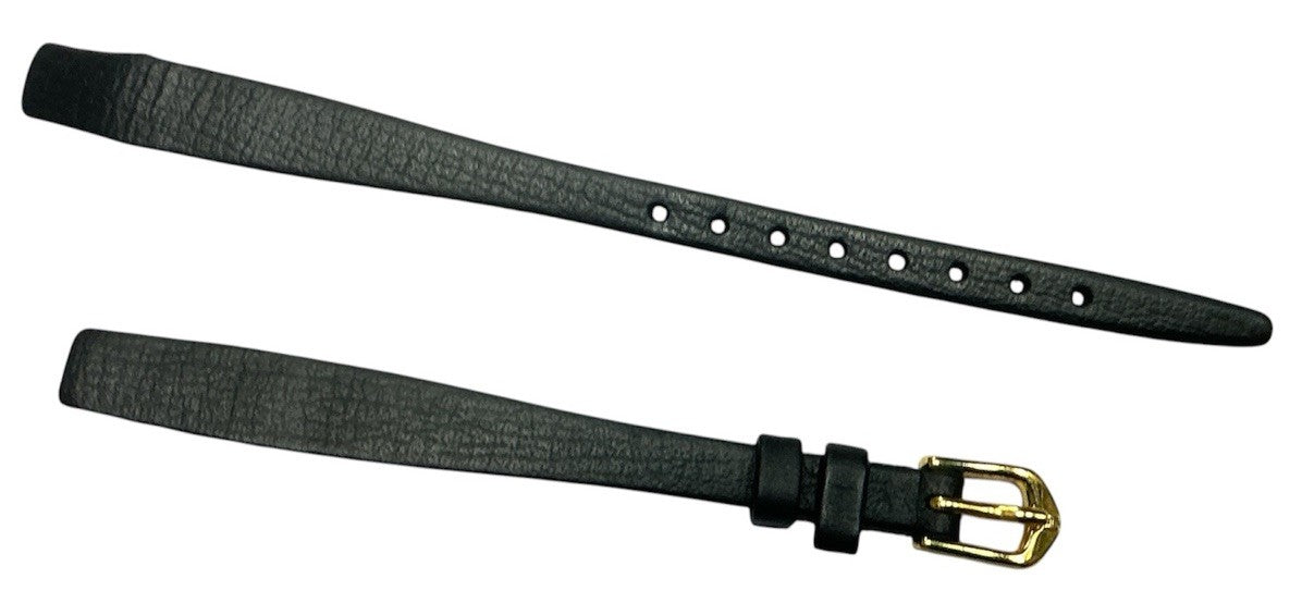9 mm Hirsch Black Quality Calf Ladies Open Ended Watch Band
