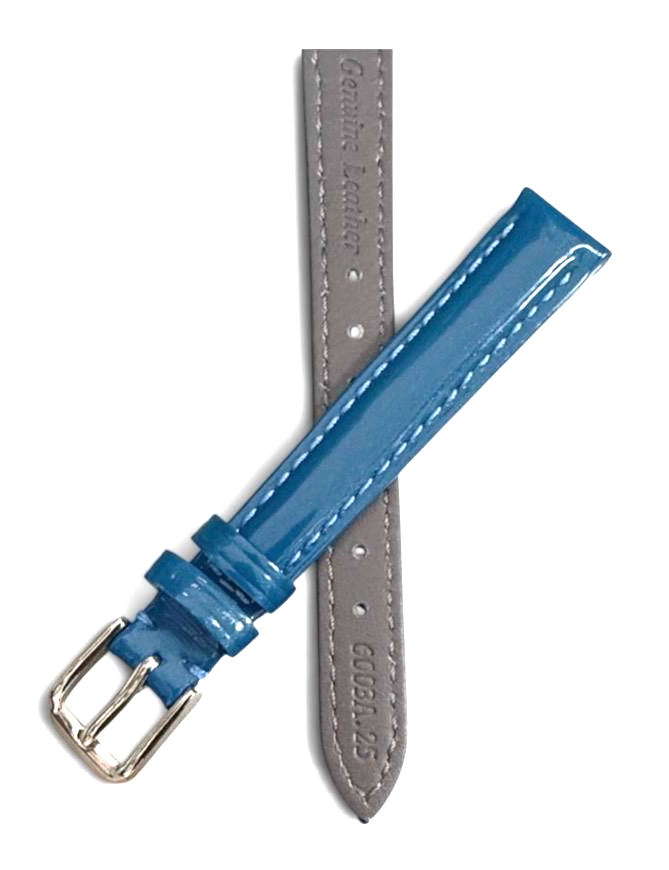 12mm Time King Blue Genuine Leather Watch Strap Band