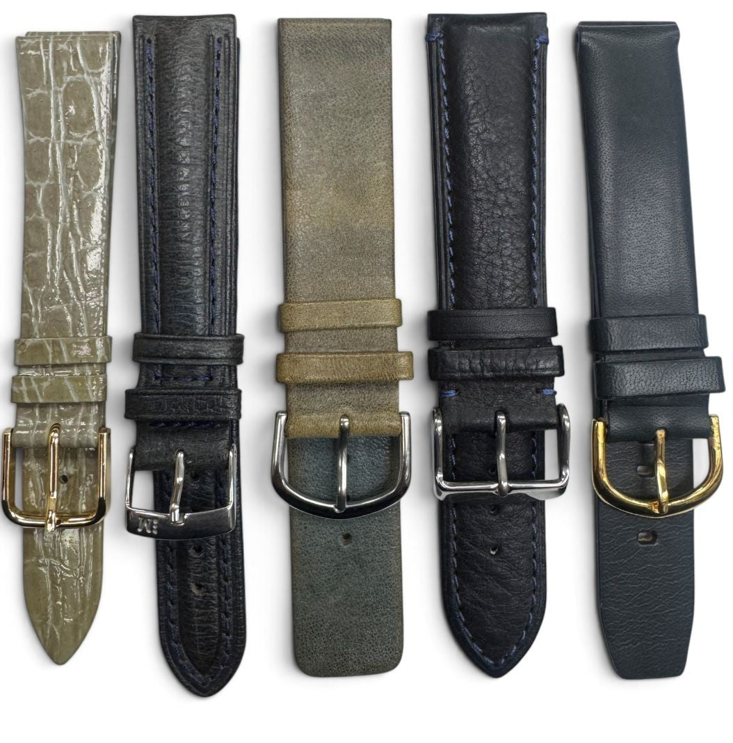 LOT OF 10 WATCH BANDS MIX SIZE STYLE AND COLORS 16MM-22MM