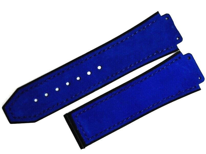 PLAIN LEATHER RUBBER WATCH BAND FOR HUBLOT WATCHES OF SIZE 19X22MM