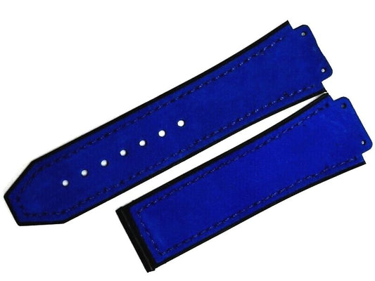 PLAIN LEATHER RUBBER WATCH BAND FOR HUBLOT WATCHES OF SIZE 19X22MM