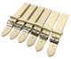 Watch Band Genuine Leather Beige Lizard Grain Flat 18x16MM (lot of 6 bands)