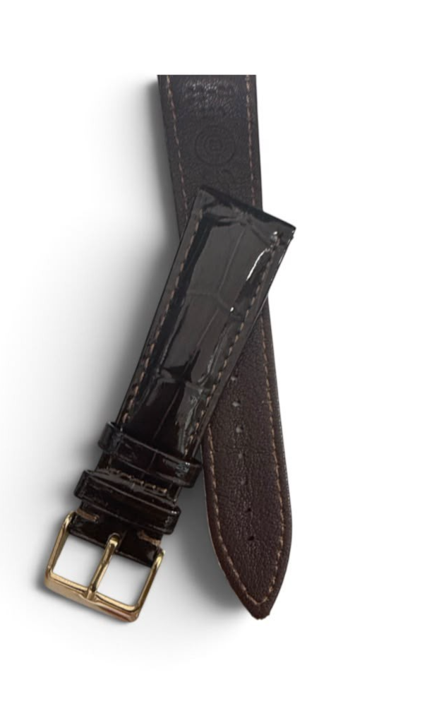 22mm D.Brown Designer Alligator Genuine calf Leather Watch Strap Band
