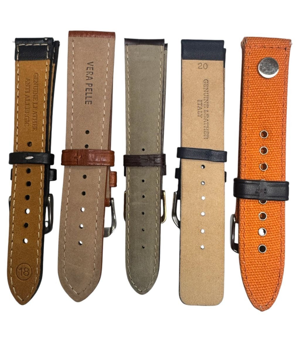LOT OF 10 WATCH BANDS MIX SIZE STYLE AND COLORS 16-22mm