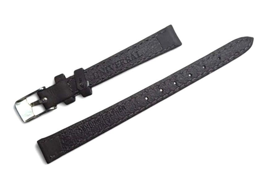 (SET OF 3) 10MM D.BROWN UNIVERSAL Genuine Leather Watch Band Strap