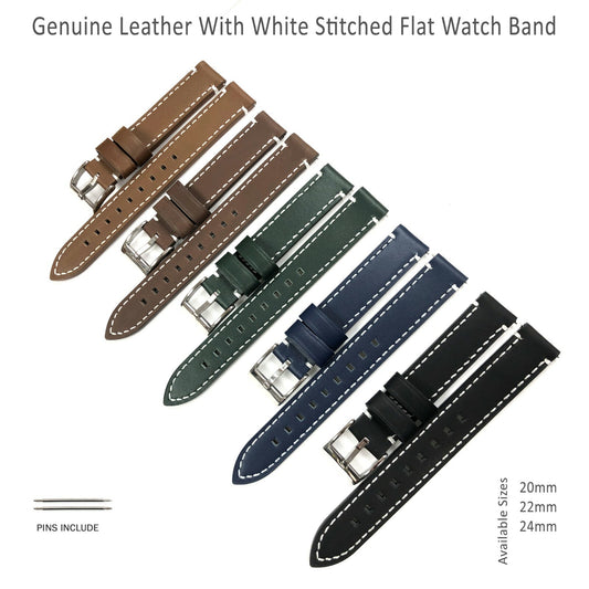 Nylon Leather Watch Band 18mm to 24mm